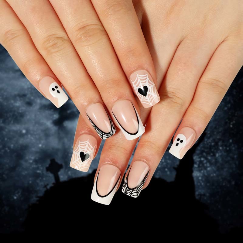 Halloween Party Holiday Press On Nails Wholesale Dark Skull Ghost ABS