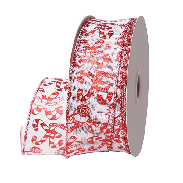 Ribbon Candy Christmas Wired Edge Ribbon Sustainable and Festive Gingerbread Design
