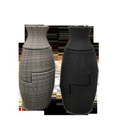 Design de Vaso Dobradora de Área Livre Mesa de Jantar e Cadeiras PE Rattan Melhor Design Colorido Set de Mobiliário Interior