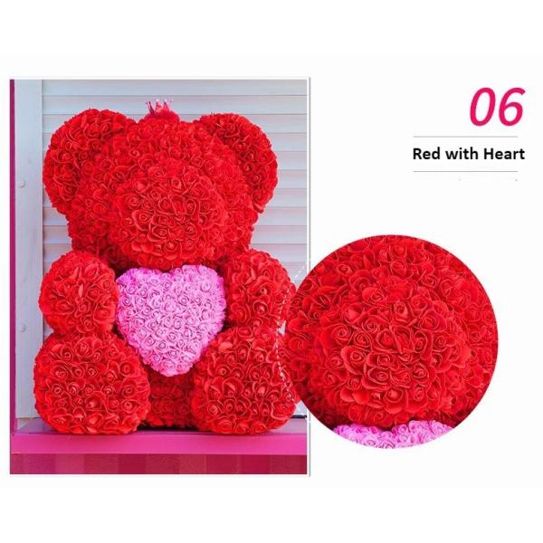 Crazy selling gift foam rose teddy bear Factory Price Artificial Flower Gaint Teddy Bear