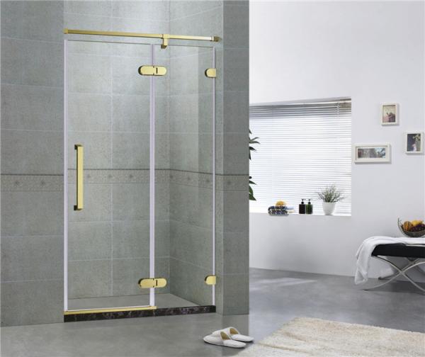 Hotel Frameless Sliding Shower Doors 8MM Tempered Glass With Green Bronze Inline