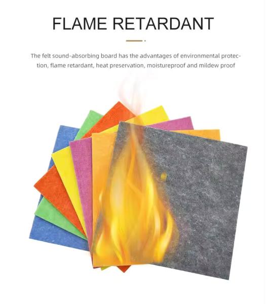 Eco Acoustic Solution 100% Polyester Fiber Fire Retardent PET Felt Sound Absorption Acoustic Panels