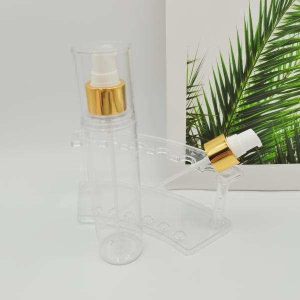 24/410 PP Cream Pump Dispenser Gold Shiny Aluminum Cover