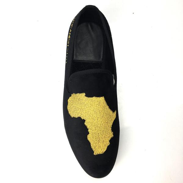Wear Resistant Mens Velvet Loafers Casual Black Leather Loafer Shoes