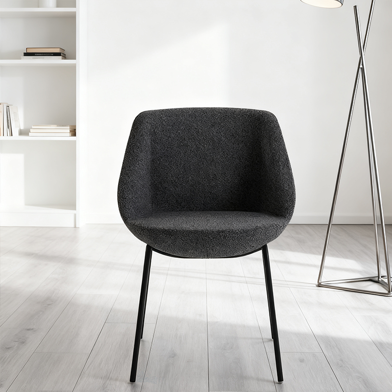 Comfortable Fabric Back Armless Accent Chair with Metal Legs-Modern Design for Bedroom Gym & Living Room Use
