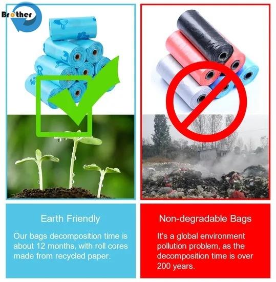 Custom Printed Plastic PE Dog Poop Waste Bags for Clean-up, Scented, Easy Tie, Leakproof, Pack of 50 Rolls Eco-Friendly