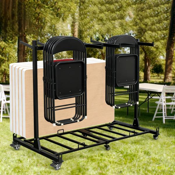 Heavy-Duty Folding Chair Rack With Wheels, 1000 Lbs Capacity Chair Dolly Cart For Folding Chairs, Tables, Schools, Churches, Weddings & Event Storage
