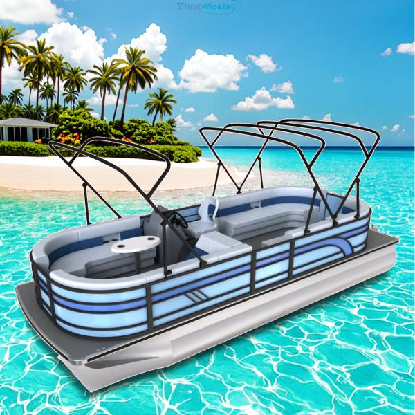 Maximiser l'expérience de navigation 7.9m Pontoon Boat Seagrass / EVA plancher 150HP Max puissance