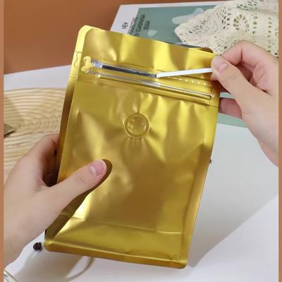 Saco de café de fundo plano com válvula de ar para bom armazenamento