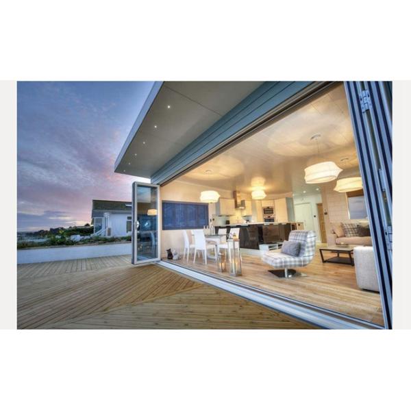 Portas de empilhamento de dobramento de alumínio do projeto moderno para a porta bifold vitrificada da porta da casa dobro bifold vertical residencial