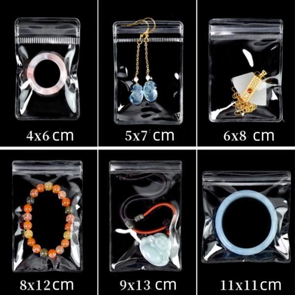 Custom Zip Lock Jewelry Packaging Bag PVC Clear Mini Zipper Pouch with Reusable Logo