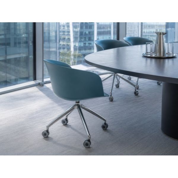 Stable Swivel Conference Chair With Swivel Chrome Rolling Aluminum Office Meeting Chairs