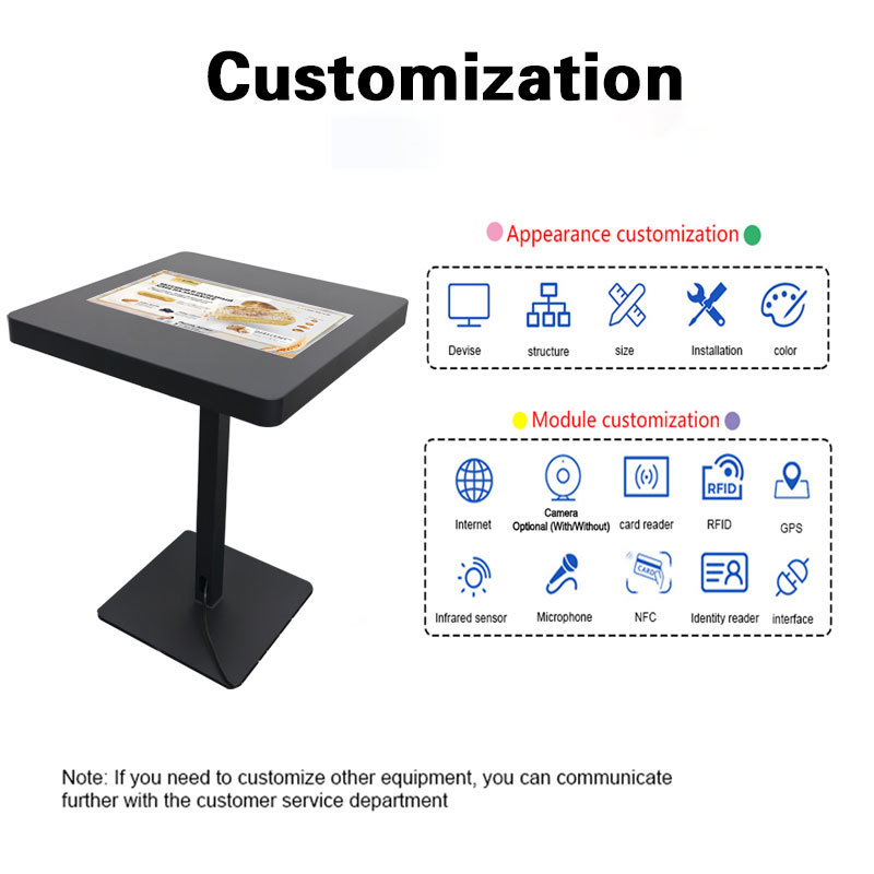 21.5 Inch Capacitive Touch Table with Multi-Gesture Support and Durable Metal Frame - Interactive Kiosk for Restaurants and Cafes