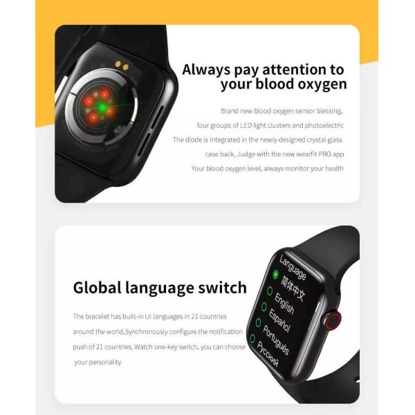 HW16 1,72 медленно двигают полноэкранный Wristband Smartwatch слепимости HD анти-