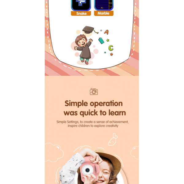 Appareil photo numérique pour enfants X11S Mini à double objectif 1080P, motif lapin de dessin animé, pour enfants