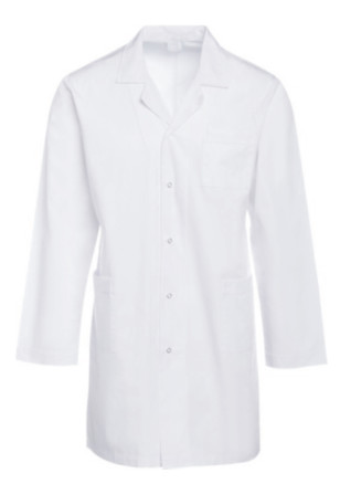 155 el doctor largo tejido llano Medical Uniform de la manga del bolsillo de remiendo del algodón 20%White del poliéster el 80% del G/M