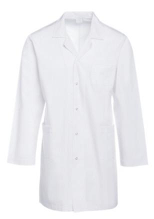 155 GSM Polyester 80% Cotton 20%White Plain Woven Patch Pocket Long Sleeve Doctor Medical Uniform