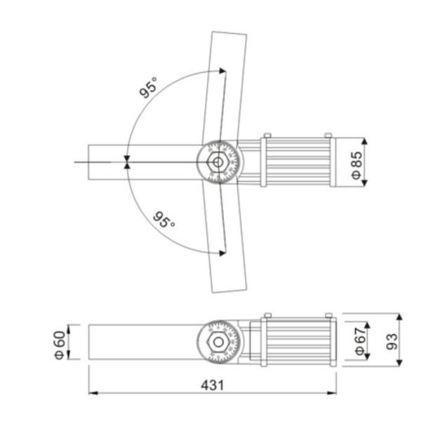 50mm 60mm Led Street Light Fixtures Adjustable Angle Pite Bolt / Adaptor