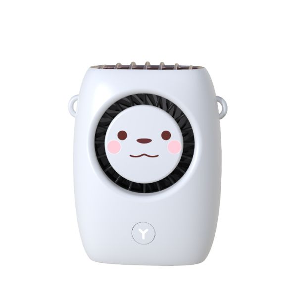 Custom Logo Mini Neck Fan With Power Bank 3 Speed Lightweight Portable USB Rechargeable