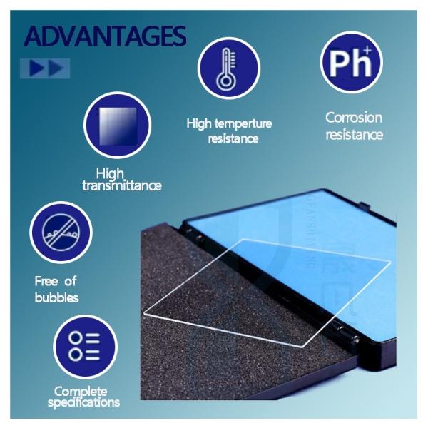 High Purity JGS1 JGS2 UV Fused Silica Quartz Glass Plate with 92% Light Transmittance and 1150℃ Working Temperature