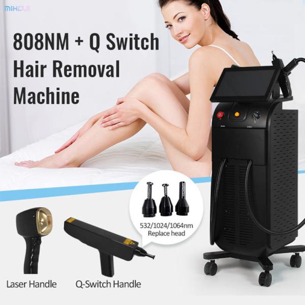 Máquina de laser Nd Yag Soprano 808nm para remoção de cabelo e tatuagem
