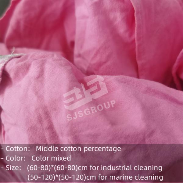 Lint free 100% Cotton Strong Oil Absorption IMPA NO 232910 Cutting Coloured Bed Sheets Rags