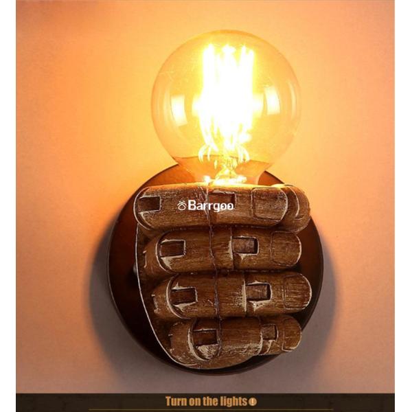 Fist Shape Bedroom Loft Indoor LED Wall Lights Sconce LED Edison Style Home Lighting