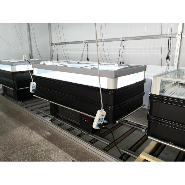 Air Cooling Supermarket Island Freezer Dual Temperature For Frozen Food