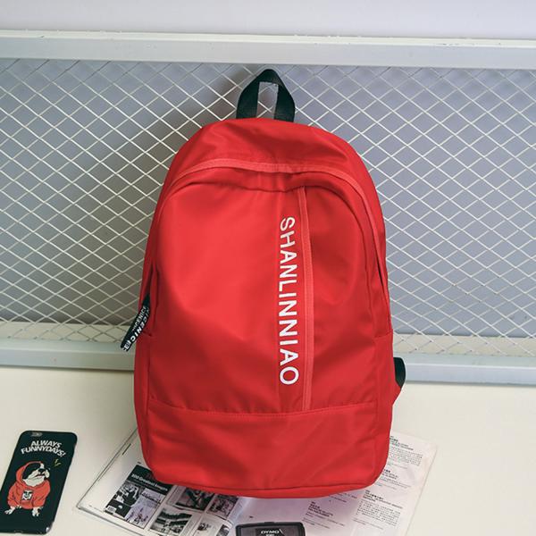 Korean version of pure color high school students backpack campus men and women cool backpack