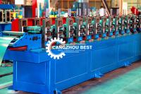 Metal 10m/Min Door Frame Forming Machine do PLC com estação do furo do fechamento