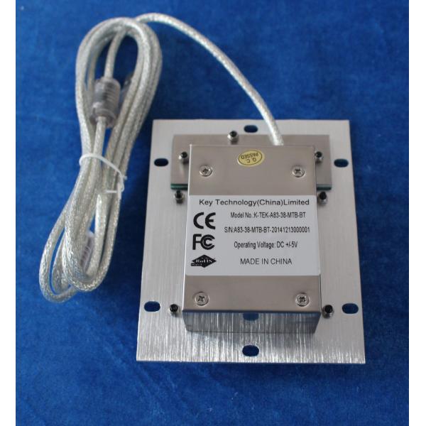 IP68 black titanium rear panel mount optical trackball with 3 mouse buttons