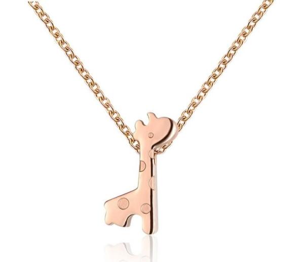 Wapiti Pendant Necklace Stainless Steel elk Necklace  Rose Gold Jewelry Christmas Gift Necklace