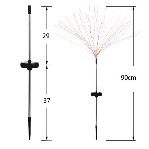 Landscape Outdoor LED Solar Firework Light DIY Waterproof For Yard Lawn