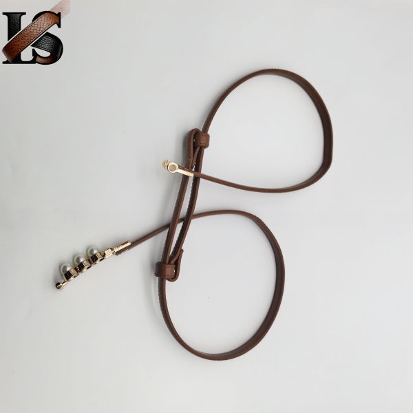 1CM Customizable Alloy Pearl Buckle Adjustable Women'S Slim Waist Belt Raised Belts