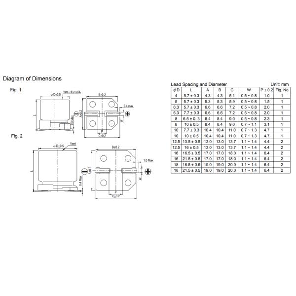 Aluminum Electrolytic Capacitor Vzh332m1ctr-1616 3300uf 16v 16*16mm Smd Aluminum Electrolytic Capacitor