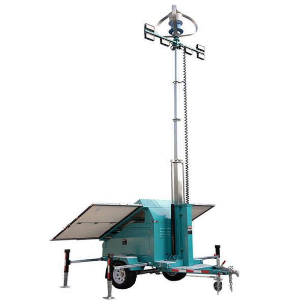 Portable Solar Light Tower Construction Site Trailer Light Tower High Performance Solar Powered Lighting Towers