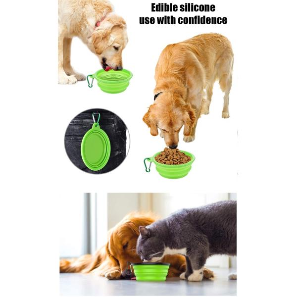 Cuencos plegables de silicona para perros gatos animales pequeños agua portátil redondeada