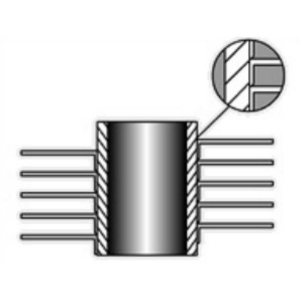 DELLOK LL Type de tube à nageoires en spirale