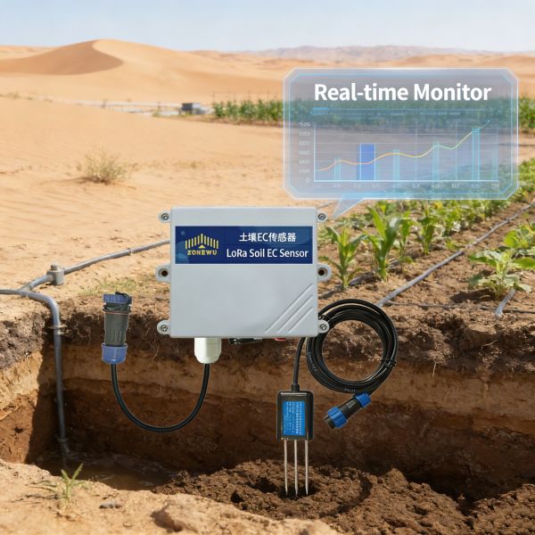 LoRaWAN Soil EC Analyzer Featuring Battery Operated Wireless Communication and Durable Design for Soil Nutrient Analysis
