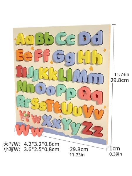 Montessori Children Letter Wood 3d Jigsaw Puzzles Board Games Preschool Diy Educational Learning Wooden Toys for Kids Boys Girls