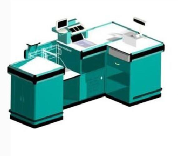 Beveled Retail Store Checkout Counters Anti - Slip Cargo Space Aluminum Border