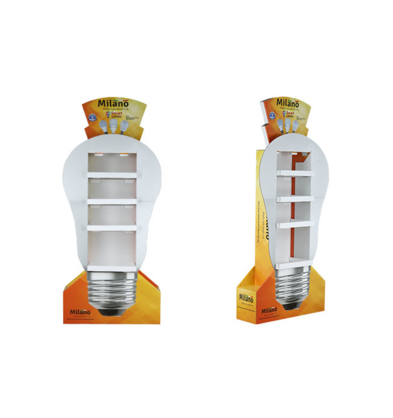 Custom Cardboard Pop Floor Displays for Advertising Retail Shop Lamp Bulb Display