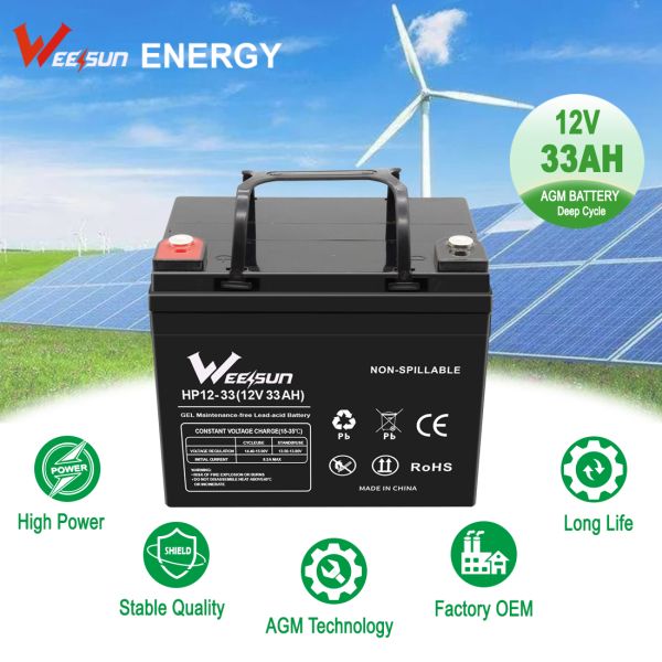Long Life 12V Lead Acid Battery Gel Agm Ups Solar Battery 12v32ah 12v33ah