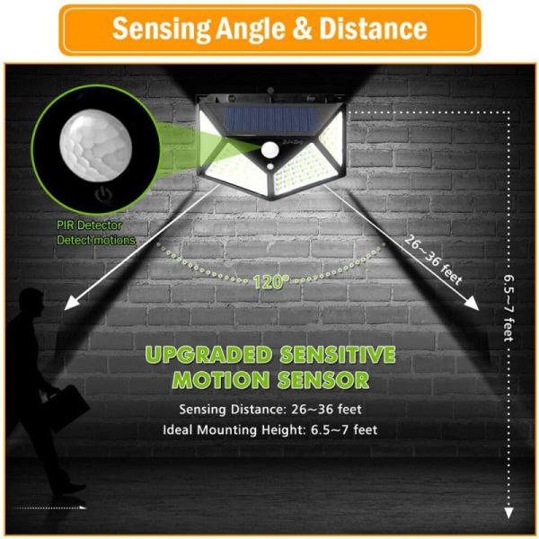 Solar Garden Light LED Motion Sensor Light for Outdoor 1- 15000 Hours Lifespan