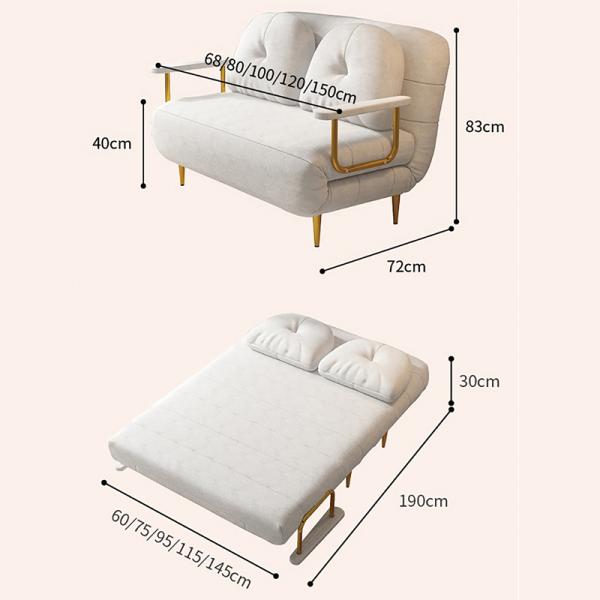 Simple Folding Sofa Bed, Apartment Small Reclining Chair Single Couch , Lounge with Adjustable Back Seat
