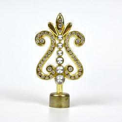 Factory directly wholesale 28mm golden color metal crystal curtain finials curtain rod accessories