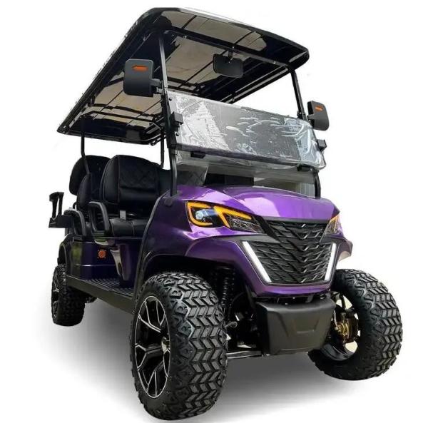 Carrinho de golfe elétrico de 4 rodas e 4 lugares novo desenho legal de rua Carrinho de golfe EV de célula de chumbo