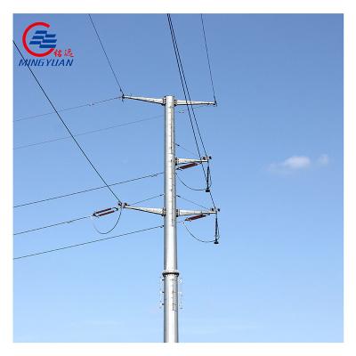 Polygonal Conical Steel Utility Pole Q235b Double Circuit Transmission Line Q355B