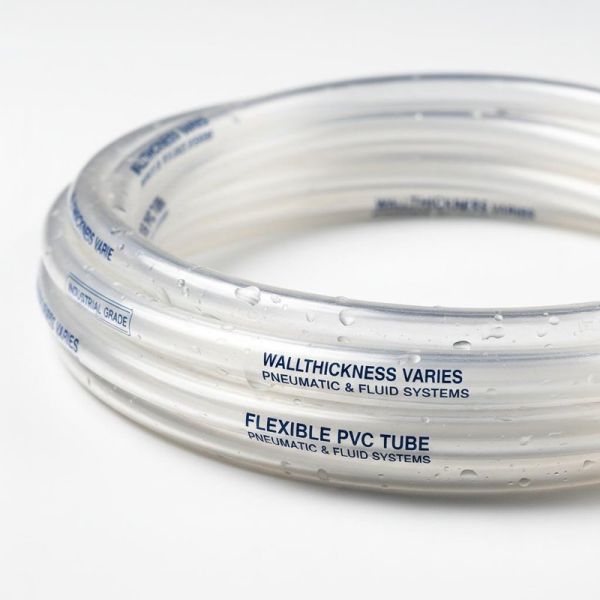 Wallthickness Varies Plastic PVC Tube Flexible Transparent Clear Ideal for Pneumatic Control and Industrial Fluid Systems
