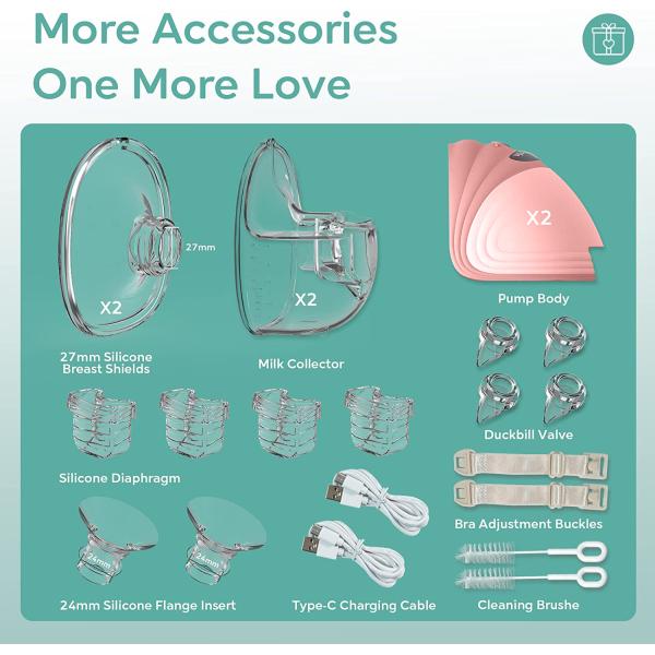 OEM 24mm Electric Breast Pump Bottles Milk Extractor Double Suction Baby Feeder Massage